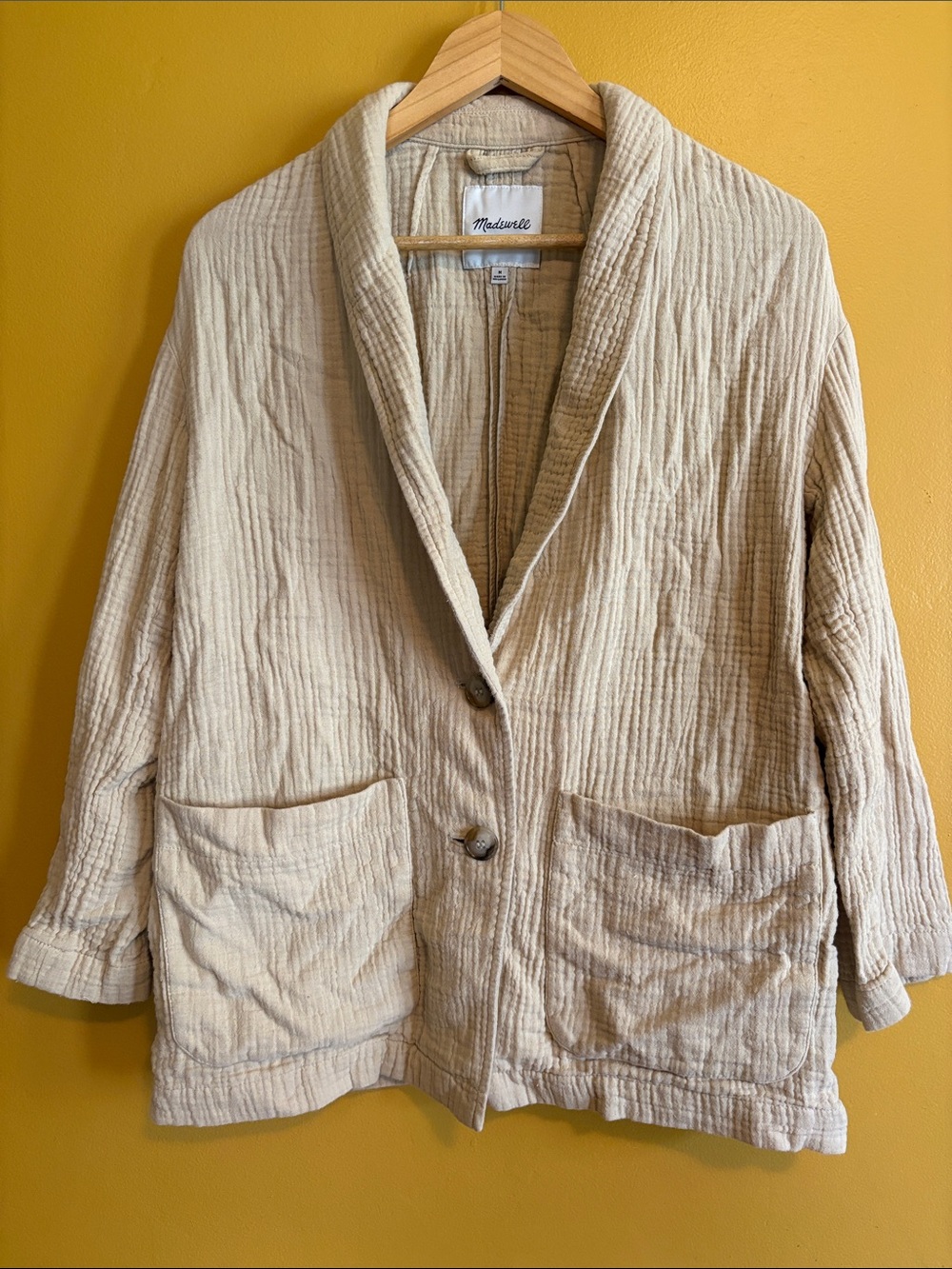 Madewell Cotton Cream Blazer